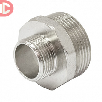 Ниппель-переходник латунный 3/4"х3/8" никелированный