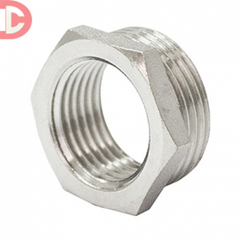 Переходник футорка латунная н/в 1 1/2"х1 1/4" никелированная